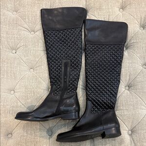 NWOT Davos Women's 8.5 Black Quilted Knee-High Boots‎